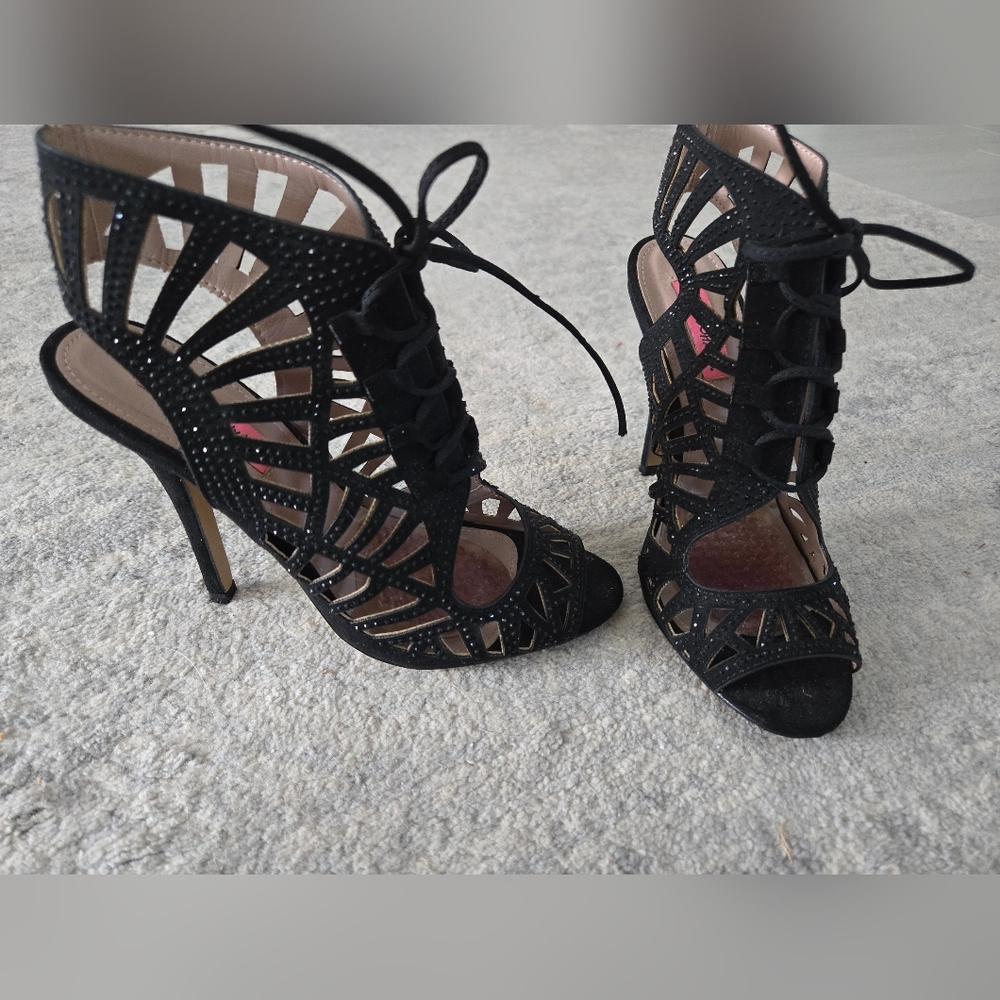 Betsey Johnson Black Strappy Heels